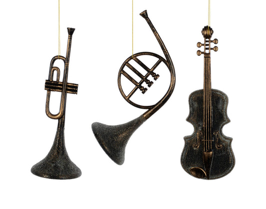 Aged Gold Musical Instrument Ornament
