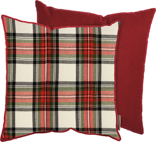 Cream Plaid Pillow