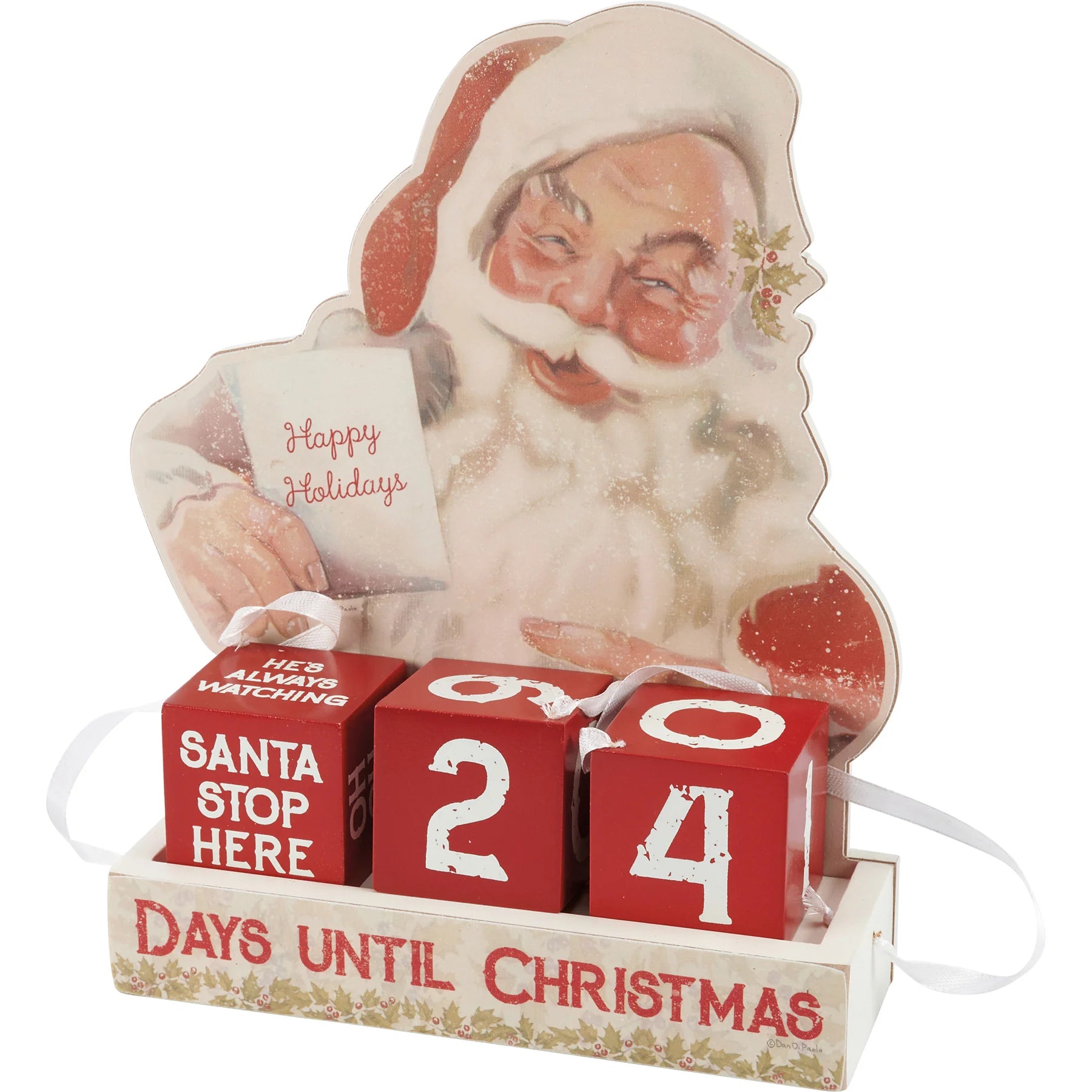Santa Happy Holidays Block Countdown โ The Enchanting Christmas Boutique