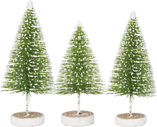Green Bottle Brush Tree Set